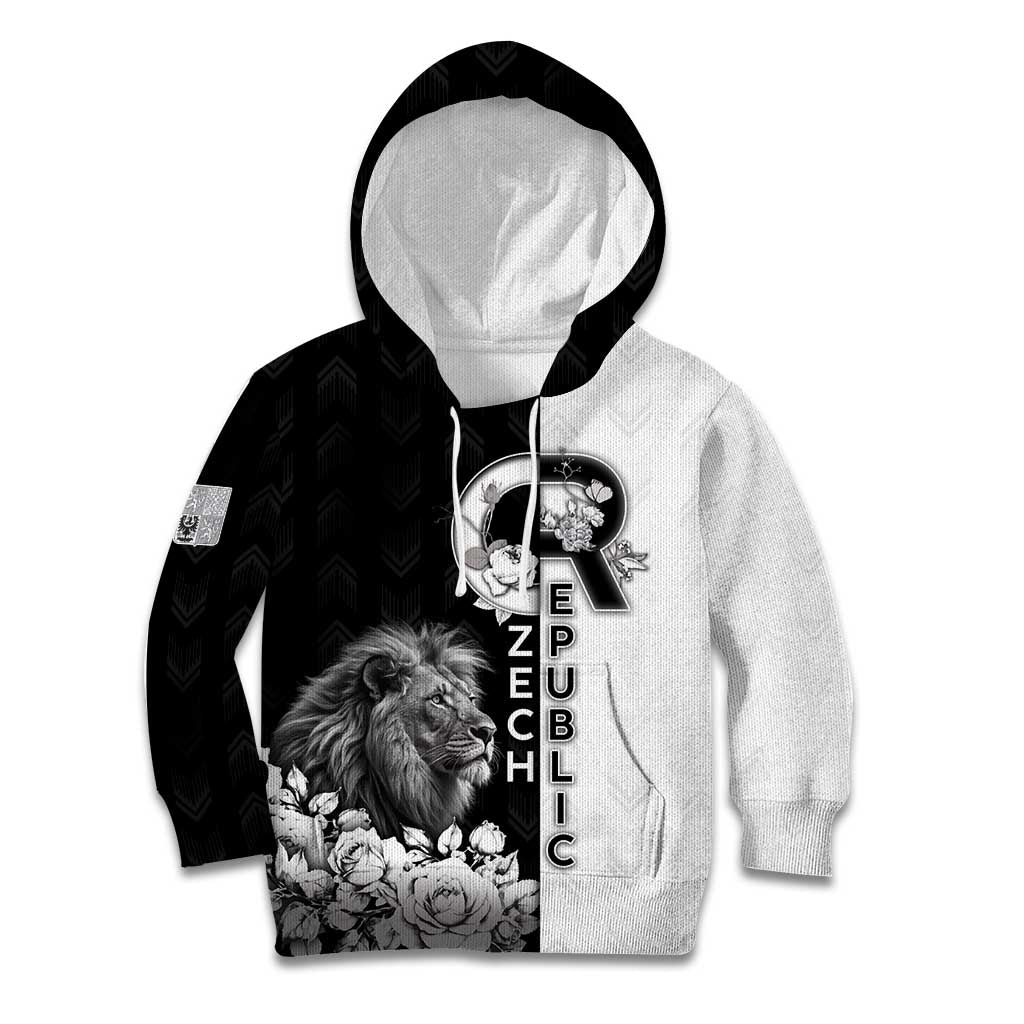 Czech Republic Kid Hoodie White Lion With Rose - Wonder Print Shop