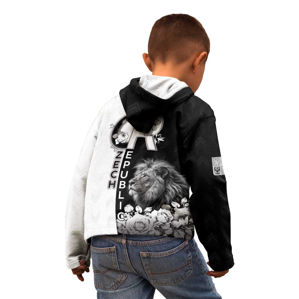 Czech Republic Kid Hoodie White Lion With Rose - Wonder Print Shop