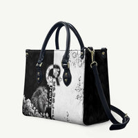 Czech Republic Leather Bag White Lion With Rose - Wonder Print Shop