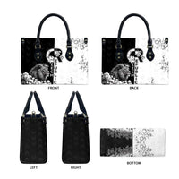 Czech Republic Leather Bag White Lion With Rose - Wonder Print Shop