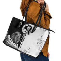 Czech Republic Leather Tote Bag White Lion With Rose - Wonder Print Shop