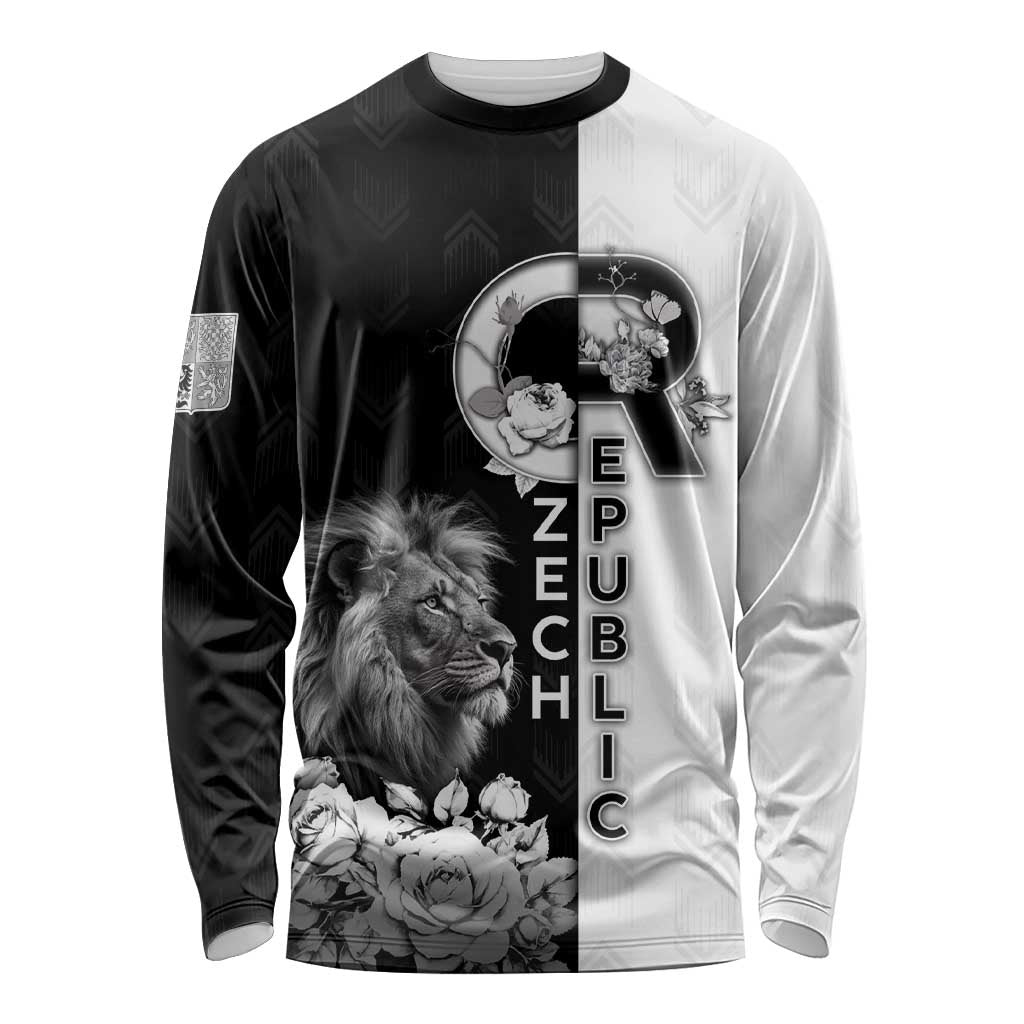 Czech Republic Long Sleeve Shirt White Lion With Rose - Wonder Print Shop