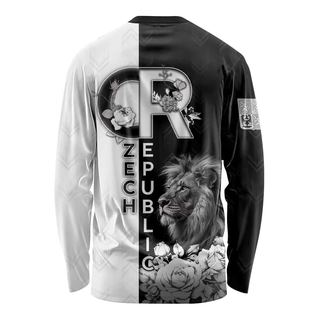 Czech Republic Long Sleeve Shirt White Lion With Rose - Wonder Print Shop
