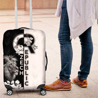 Czech Republic Luggage Cover White Lion With Rose - Wonder Print Shop
