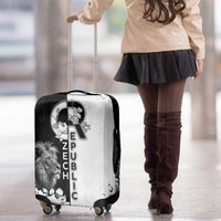 Czech Republic Luggage Cover White Lion With Rose - Wonder Print Shop