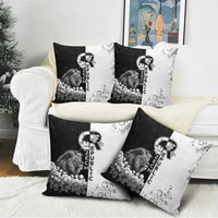 Czech Republic Pillow Cover White Lion With Rose - Wonder Print Shop