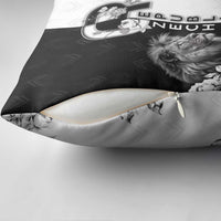 Czech Republic Pillow Cover White Lion With Rose - Wonder Print Shop