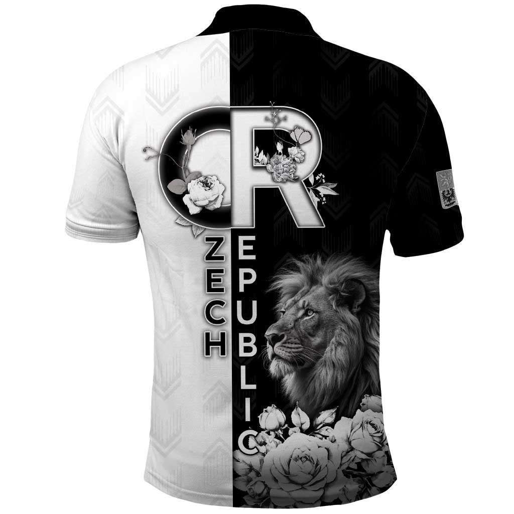 Czech Republic Polo Shirt White Lion With Rose - Wonder Print Shop
