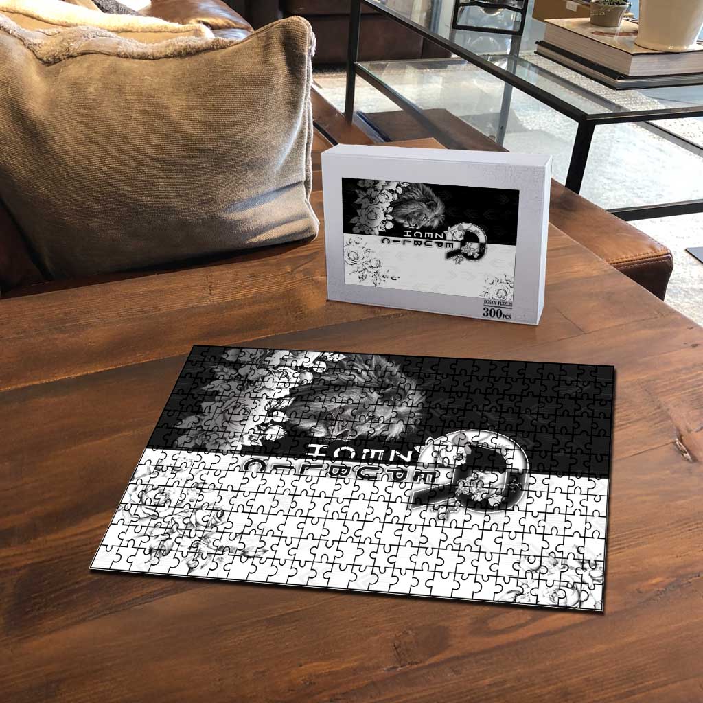 Czech Republic Puzzle White Lion With Rose - Wonder Print Shop