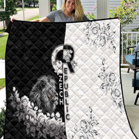 Czech Republic Quilt White Lion With Rose - Wonder Print Shop