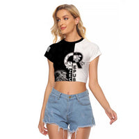 Czech Republic Raglan Cropped T Shirt White Lion With Rose - Wonder Print Shop