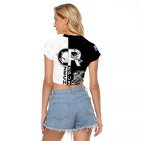 Czech Republic Raglan Cropped T Shirt White Lion With Rose - Wonder Print Shop