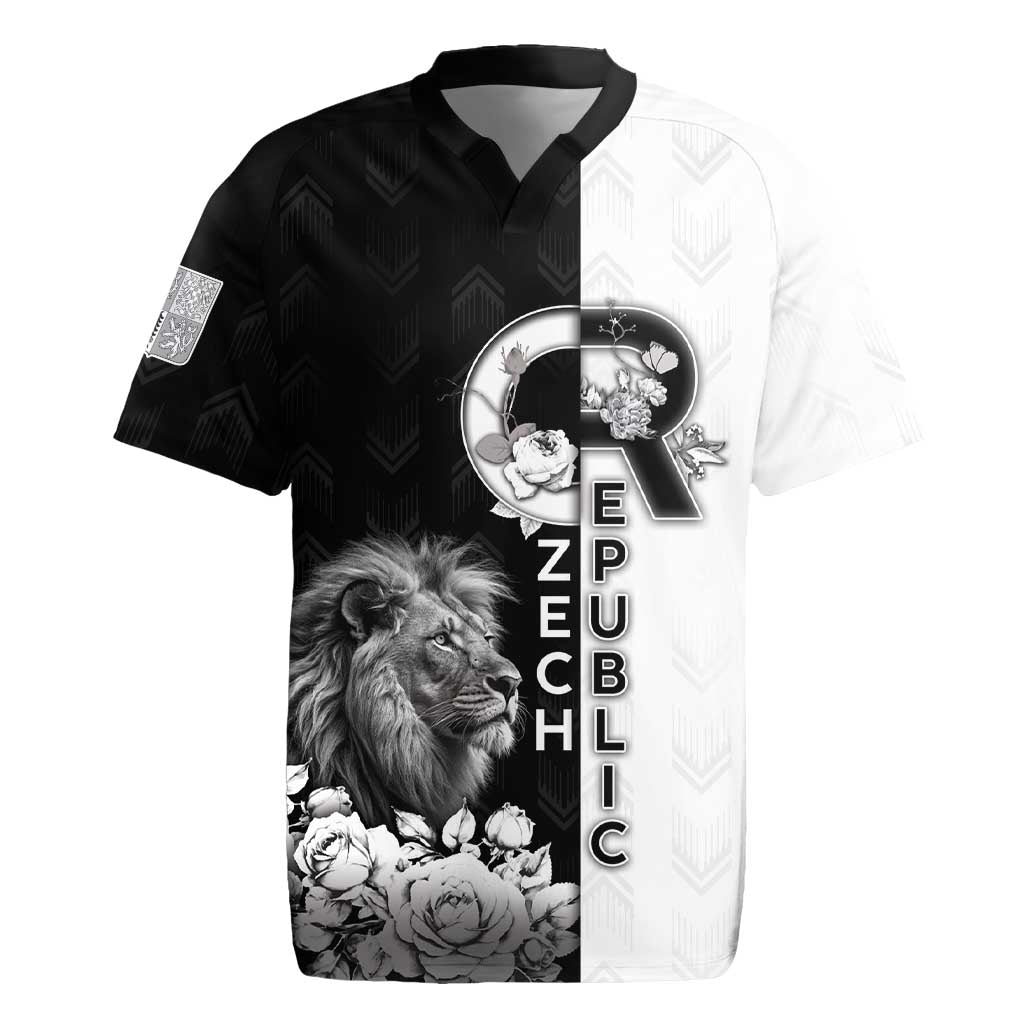 Czech Republic Rugby Jersey White Lion With Rose - Wonder Print Shop