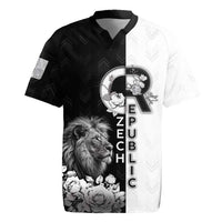 Czech Republic Rugby Jersey White Lion With Rose - Wonder Print Shop