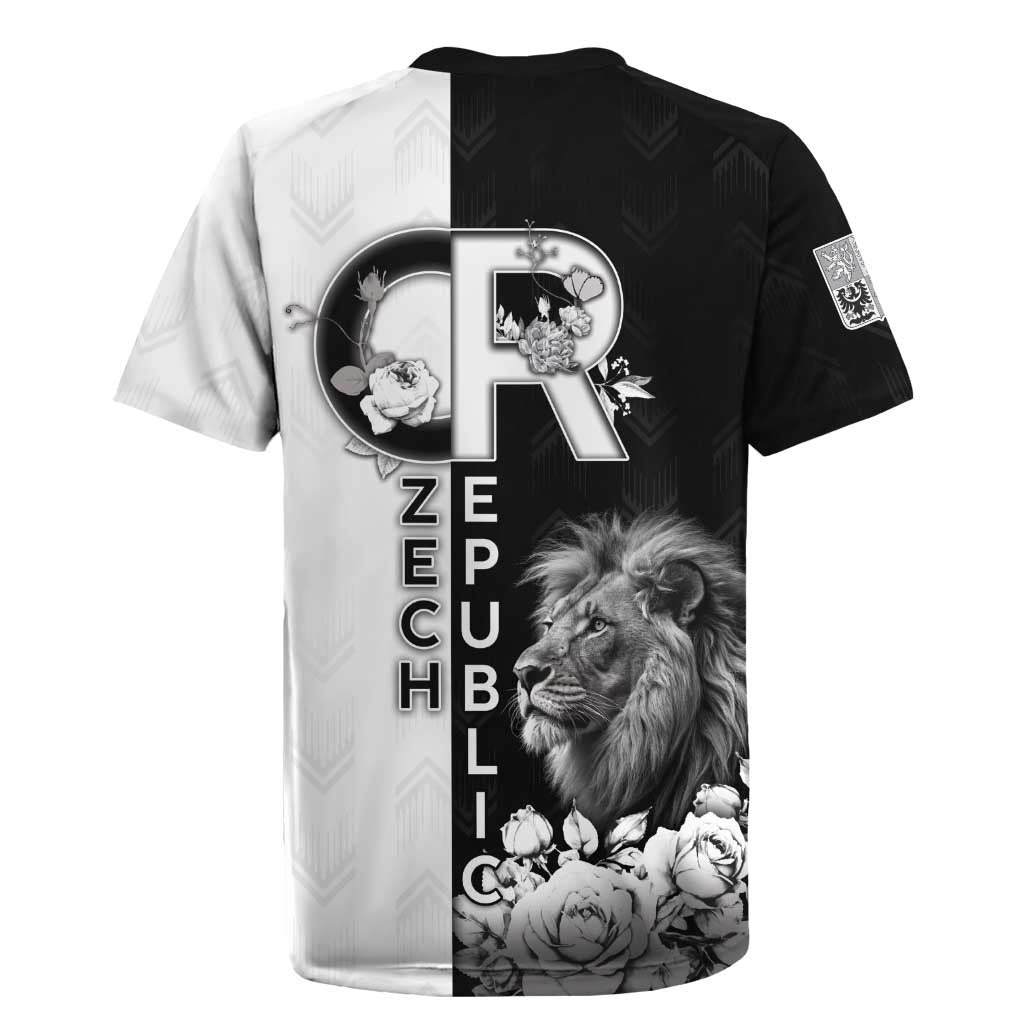 Czech Republic Rugby Jersey White Lion With Rose - Wonder Print Shop