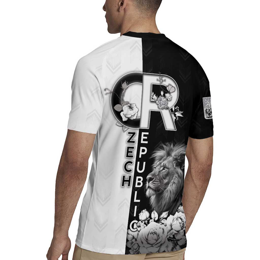 Czech Republic Rugby Jersey White Lion With Rose - Wonder Print Shop