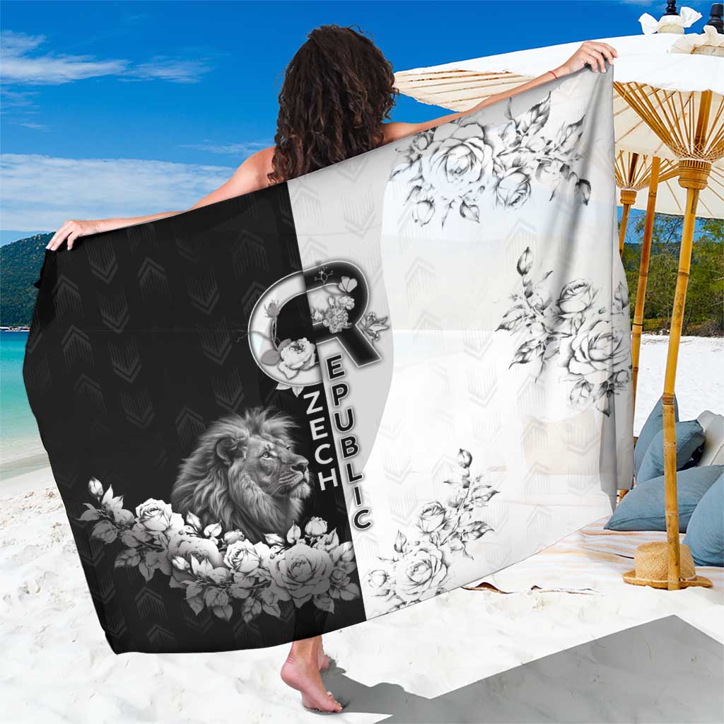 Czech Republic Sarong White Lion With Rose - Wonder Print Shop