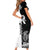Czech Republic Short Sleeve Bodycon Dress White Lion With Rose - Wonder Print Shop