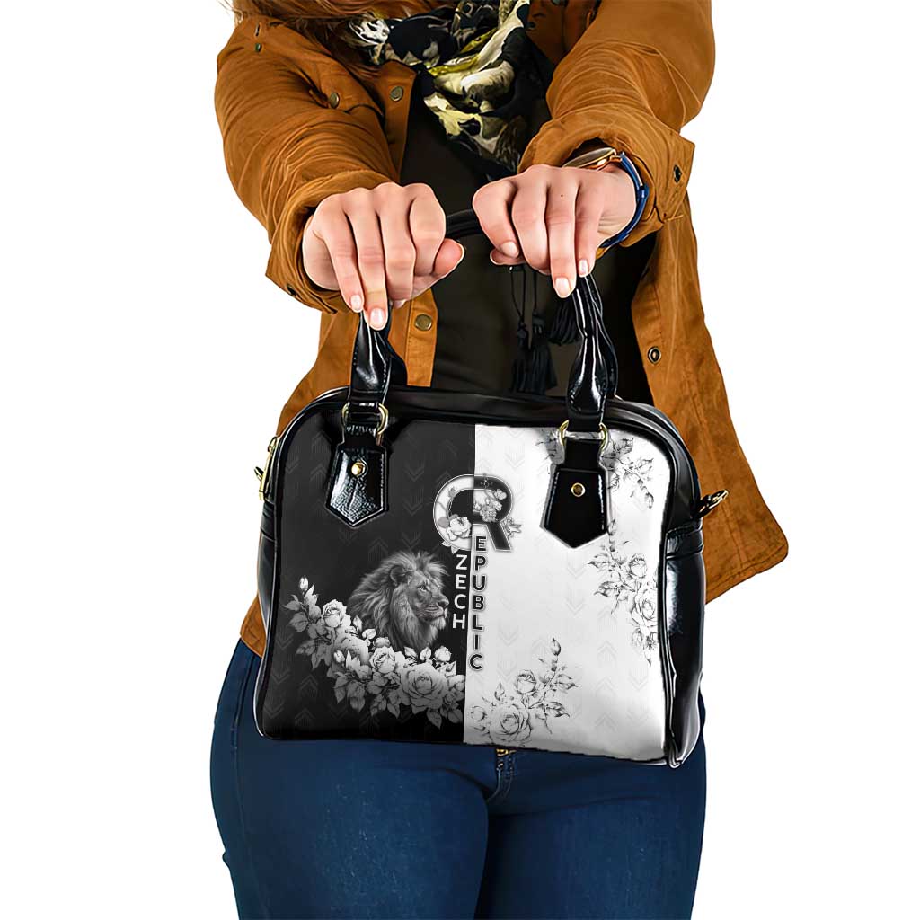 Czech Republic Shoulder Handbag White Lion With Rose - Wonder Print Shop