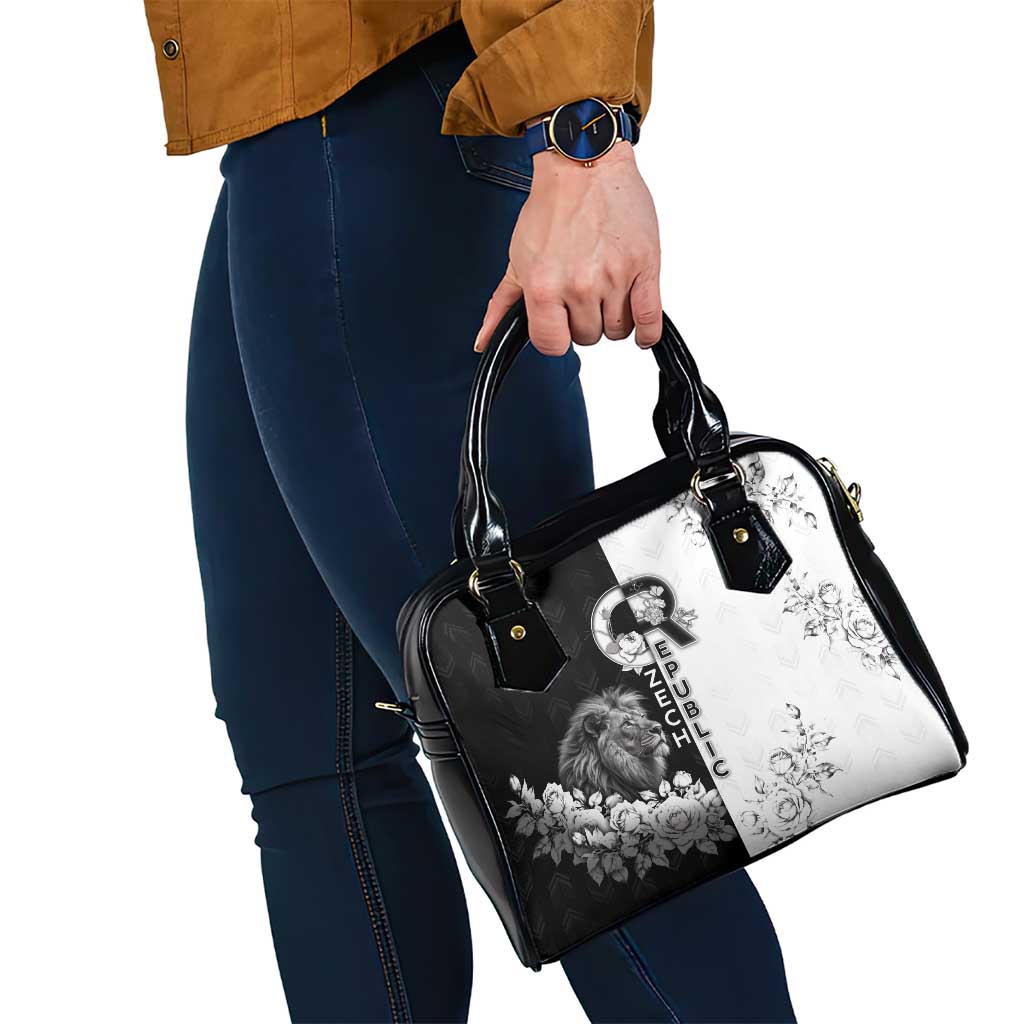 Czech Republic Shoulder Handbag White Lion With Rose - Wonder Print Shop