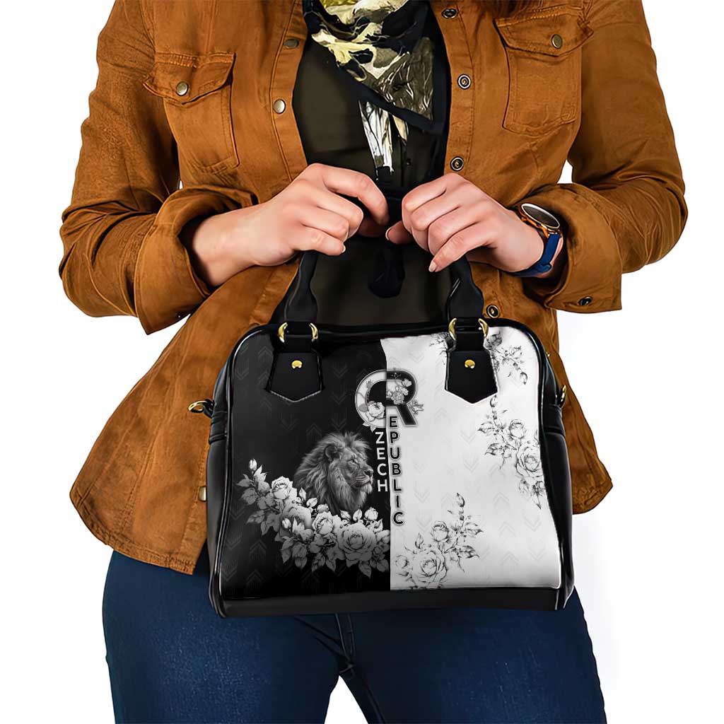 Czech Republic Shoulder Handbag White Lion With Rose - Wonder Print Shop