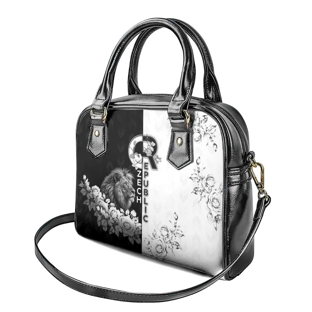 Czech Republic Shoulder Handbag White Lion With Rose - Wonder Print Shop