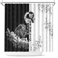 Czech Republic Shower Curtain White Lion With Rose - Wonder Print Shop