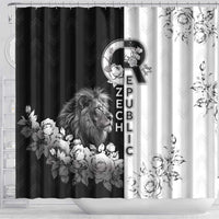 Czech Republic Shower Curtain White Lion With Rose - Wonder Print Shop