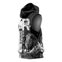 Czech Republic Sleeveless Hoodie White Lion With Rose - Wonder Print Shop