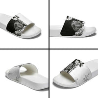 Czech Republic Slide Sandals White Lion With Rose - Wonder Print Shop
