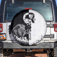 Czech Republic Spare Tire Cover White Lion With Rose - Wonder Print Shop