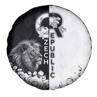 Czech Republic Spare Tire Cover White Lion With Rose - Wonder Print Shop