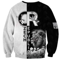 Czech Republic Sweatshirt White Lion With Rose - Wonder Print Shop