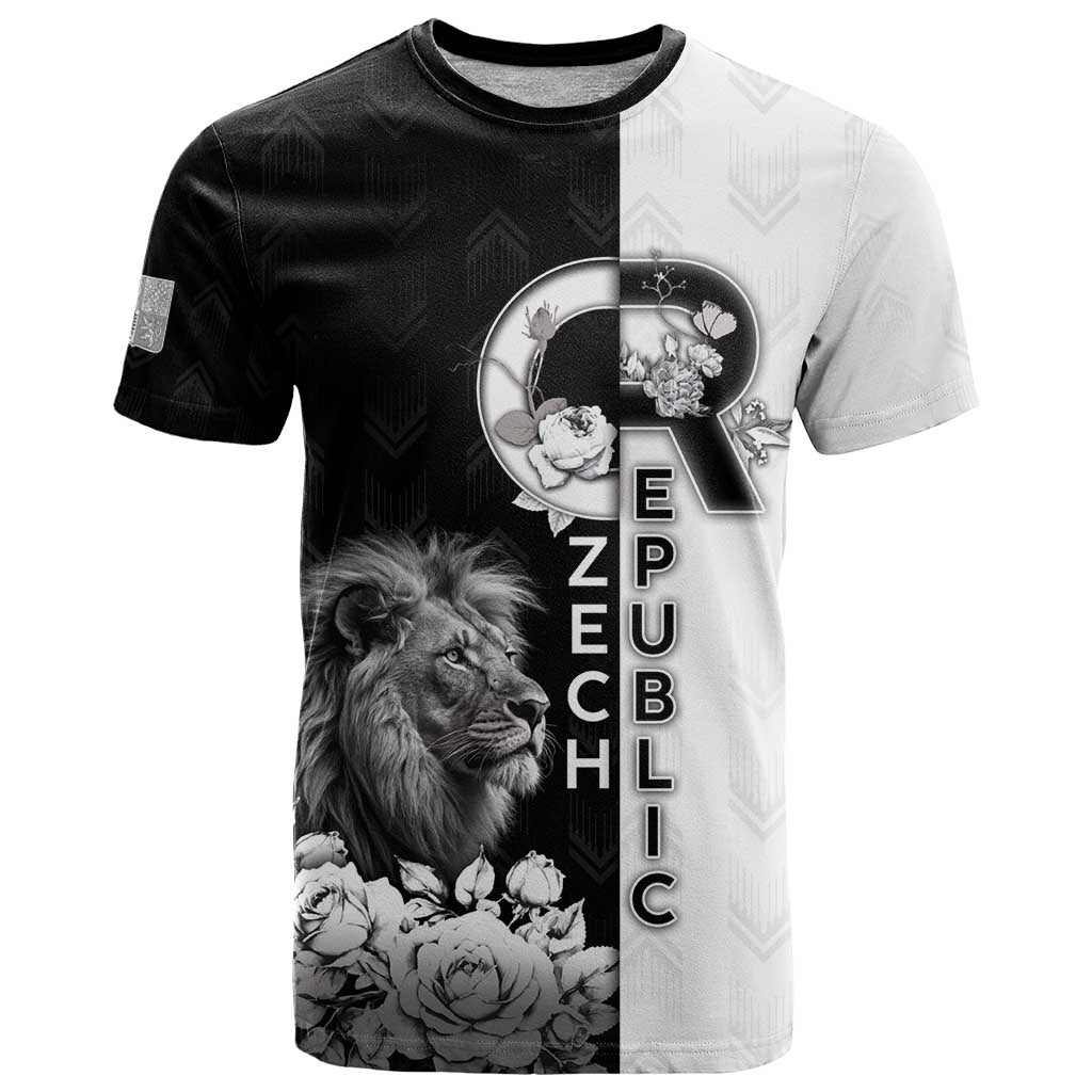 Czech Republic T Shirt White Lion With Rose - Wonder Print Shop