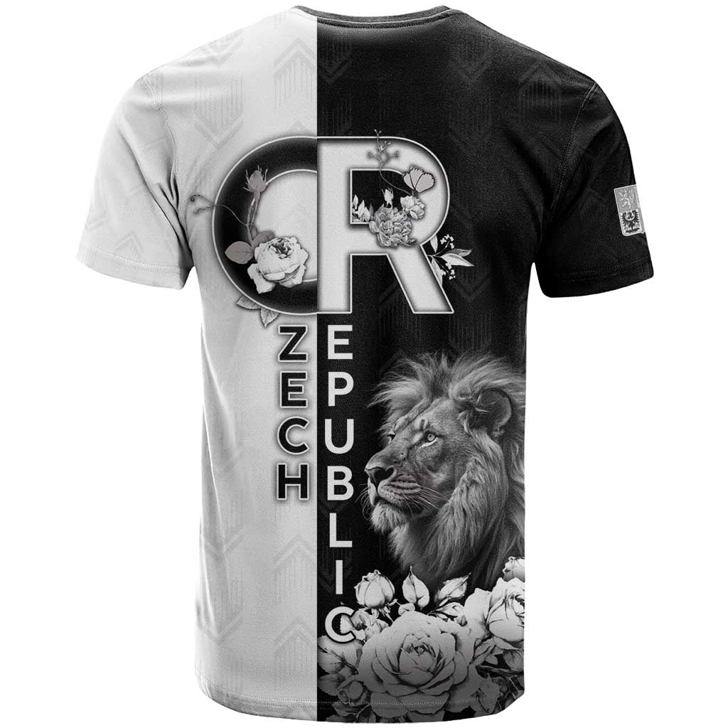Czech Republic T Shirt White Lion With Rose - Wonder Print Shop