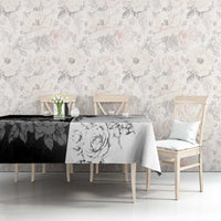 Czech Republic Tablecloth White Lion With Rose - Wonder Print Shop