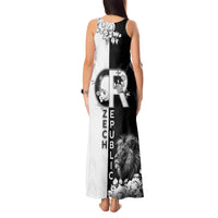 Czech Republic Tank Maxi Dress White Lion With Rose - Wonder Print Shop