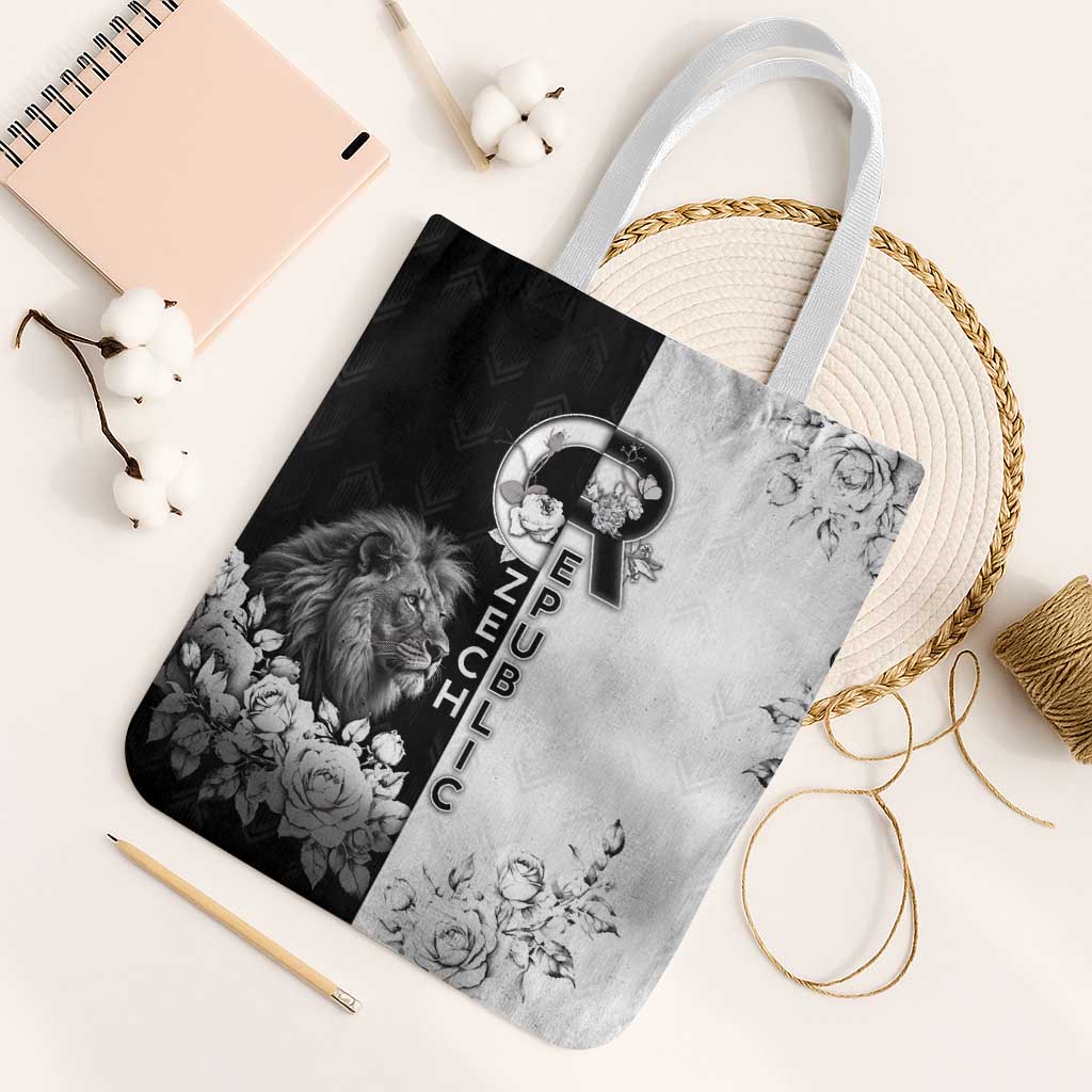 Czech Republic Tote Bag White Lion With Rose - Wonder Print Shop