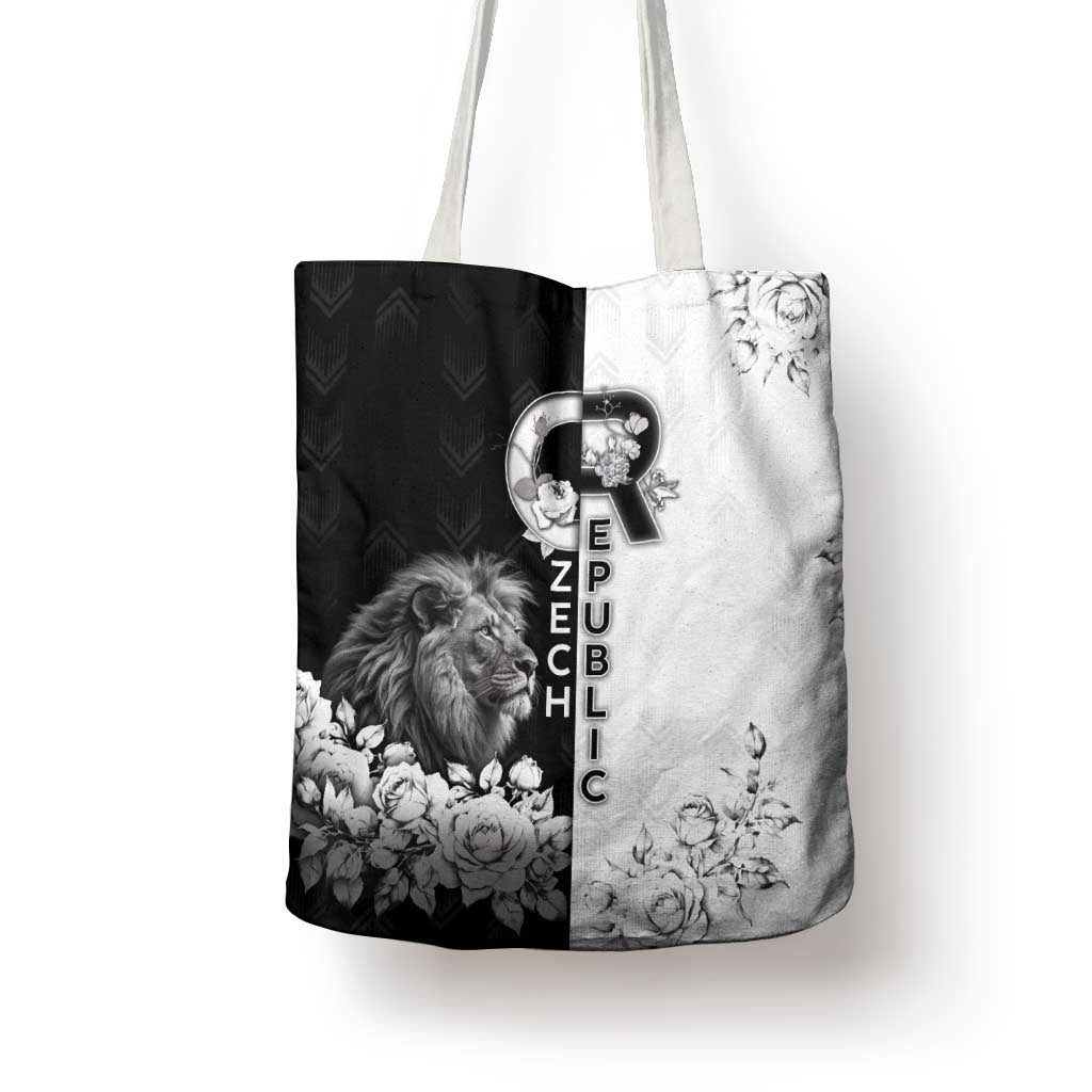 Czech Republic Tote Bag White Lion With Rose - Wonder Print Shop