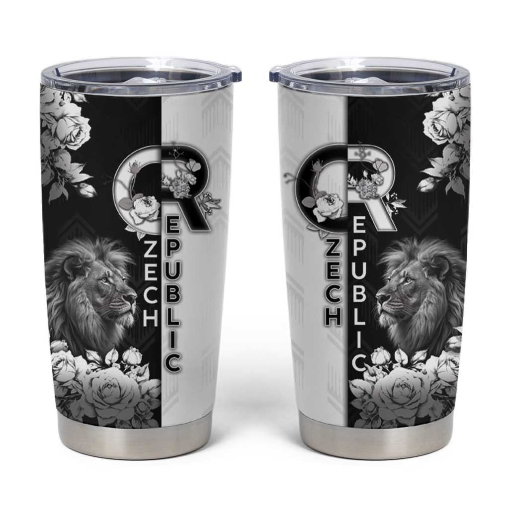 Czech Republic Tumbler Cup White Lion With Rose - Wonder Print Shop