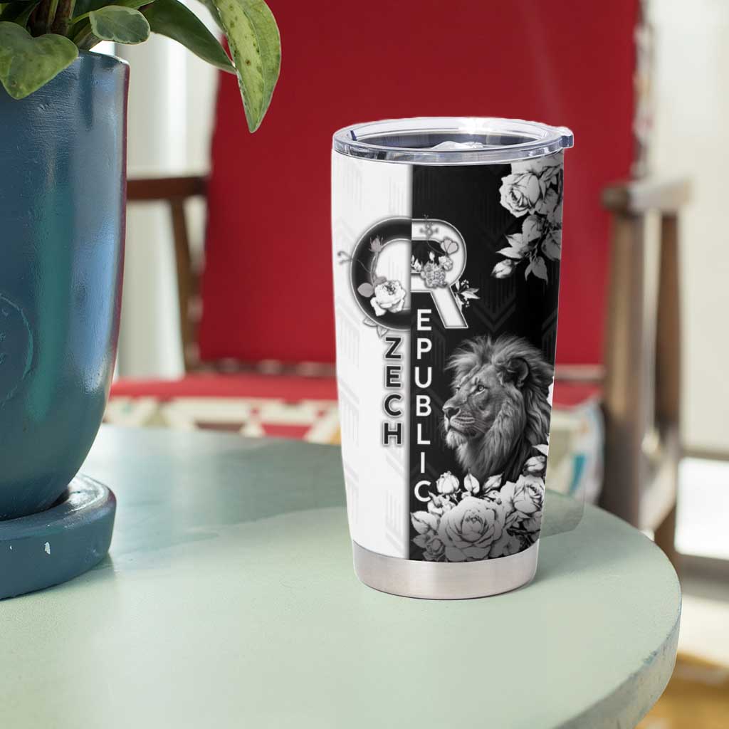 Czech Republic Tumbler Cup White Lion With Rose - Wonder Print Shop