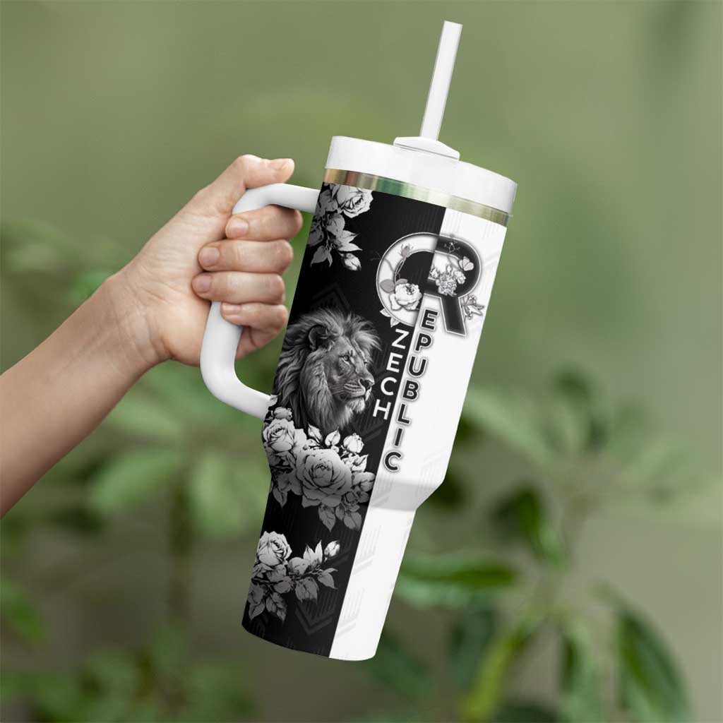 Czech Republic Tumbler With Handle White Lion With Rose - Wonder Print Shop