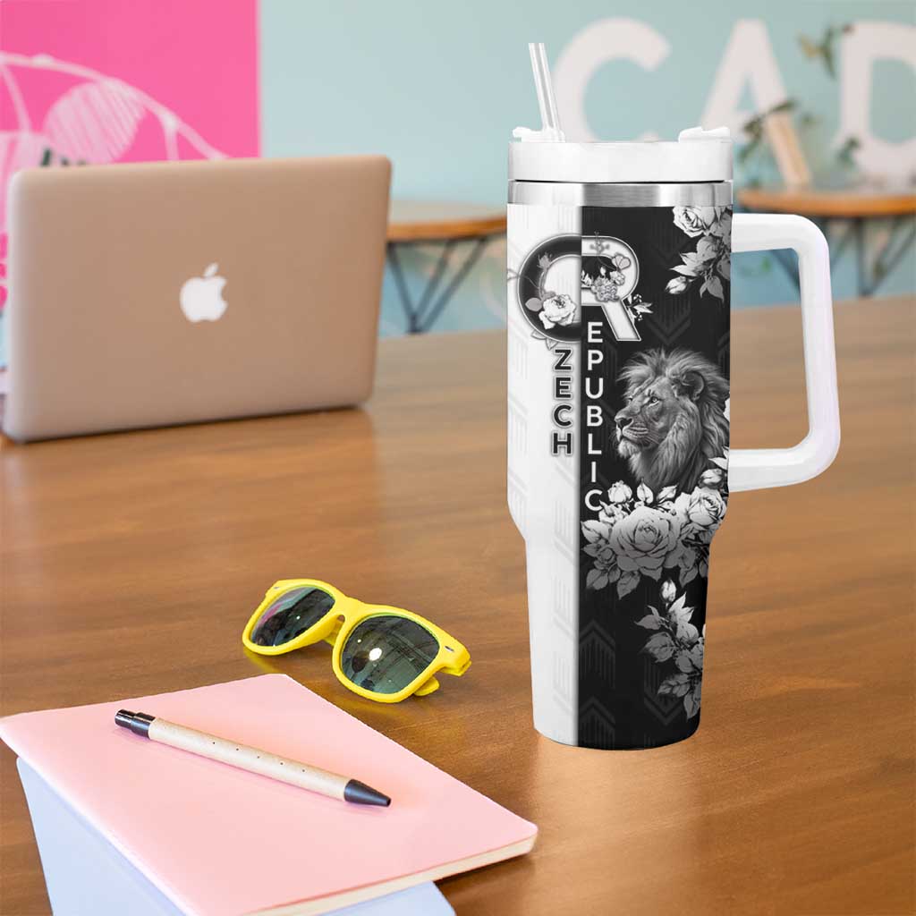Czech Republic Tumbler With Handle White Lion With Rose - Wonder Print Shop