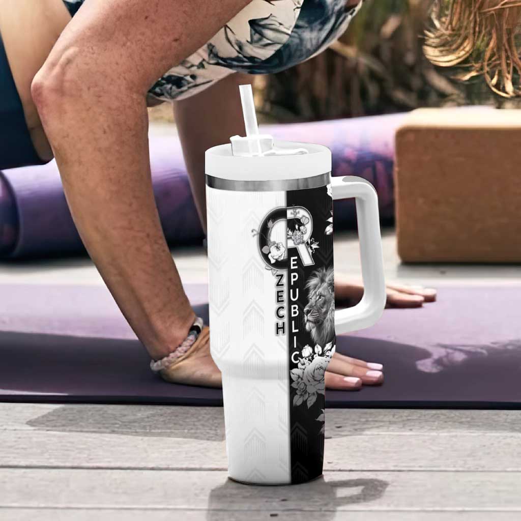 Czech Republic Tumbler With Handle White Lion With Rose - Wonder Print Shop