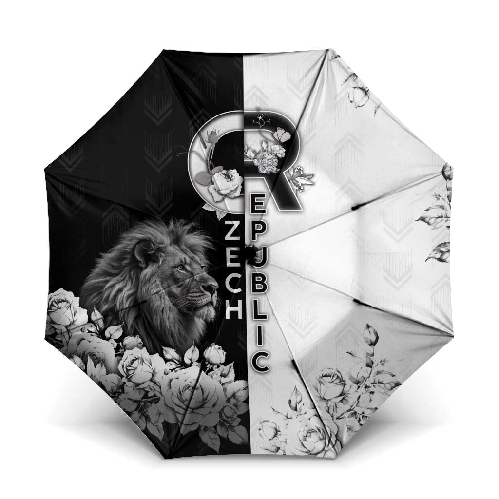 Czech Republic Umbrella White Lion With Rose - Wonder Print Shop