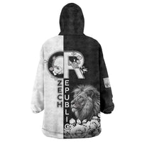 Czech Republic Wearable Blanket Hoodie White Lion With Rose - Wonder Print Shop