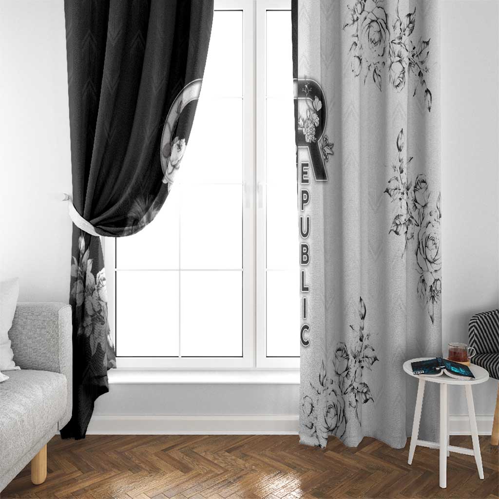Czech Republic Window Curtain White Lion With Rose - Wonder Print Shop