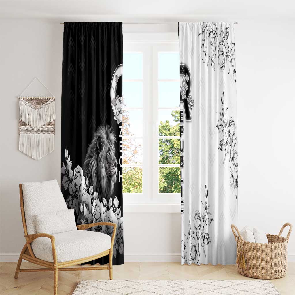 Czech Republic Window Curtain White Lion With Rose - Wonder Print Shop
