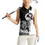 Czech Republic Women Sleeveless Polo Shirt White Lion With Rose - Wonder Print Shop