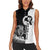 Czech Republic Women Sleeveless Polo Shirt White Lion With Rose - Wonder Print Shop